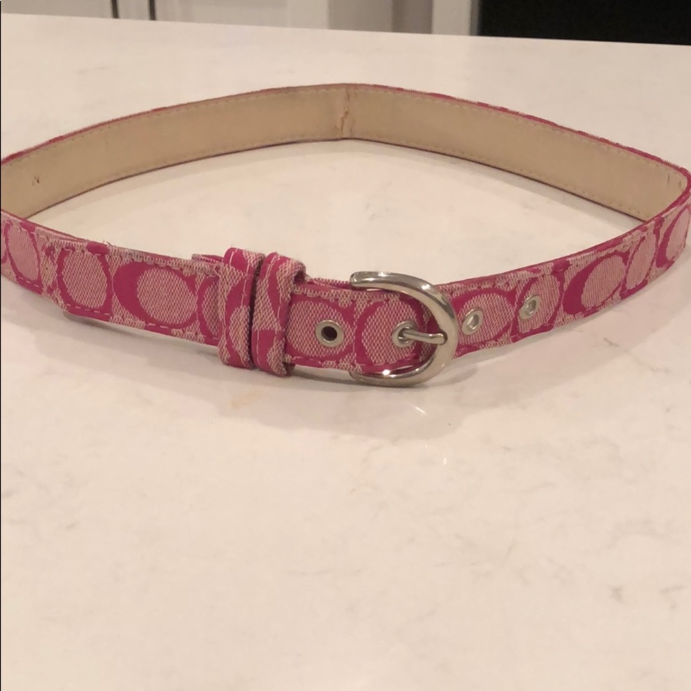 Coach Pink CC Logo Belt Size Small